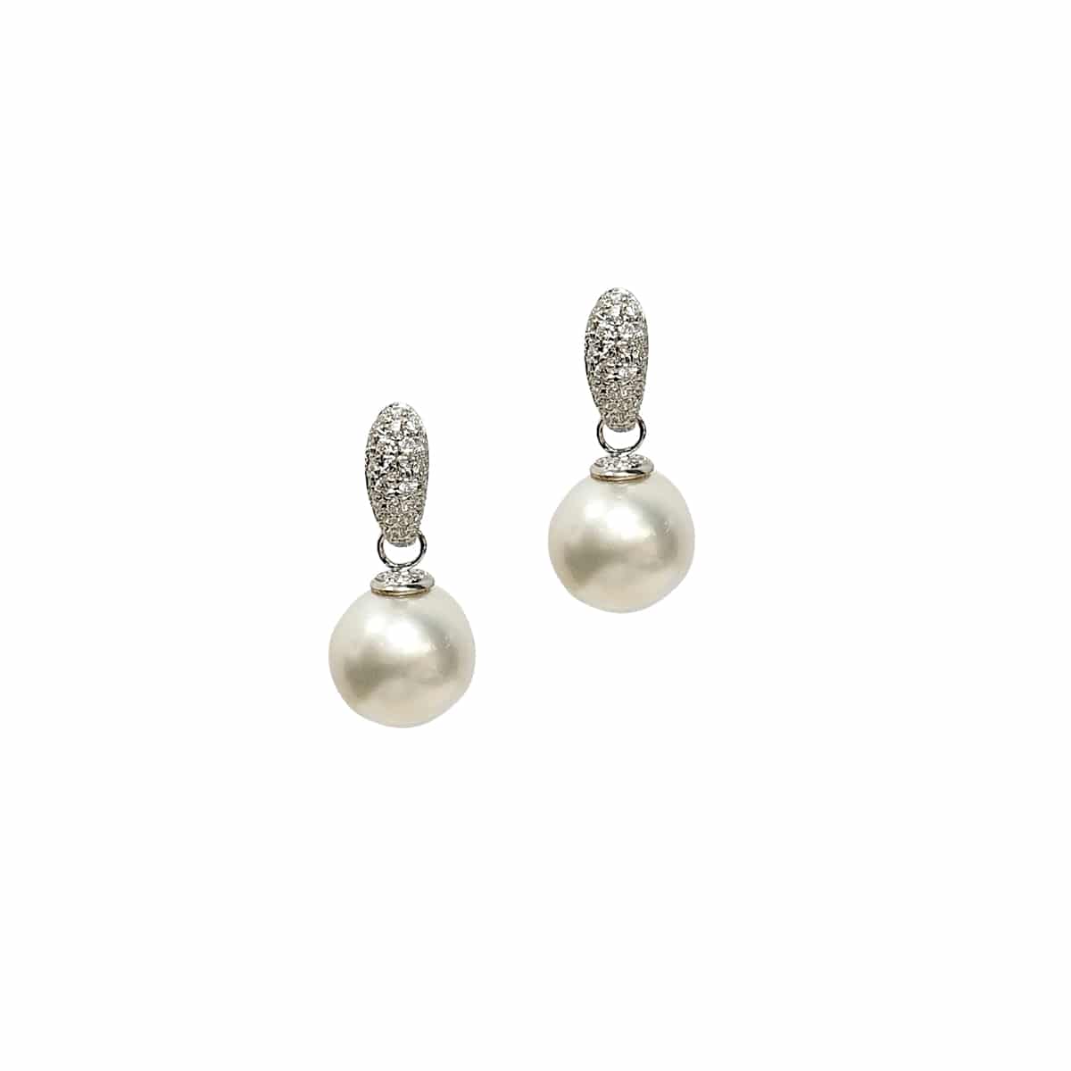 DeRocks South Sea Pearl Two-Way Drop Earrings in 18K White Gold ...